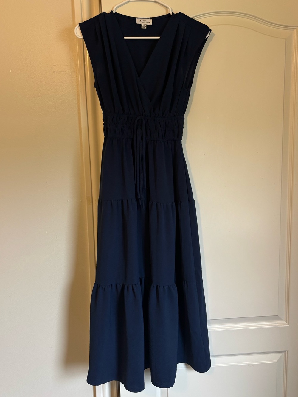 Navy Sleeveless Tiered Maxi Dress